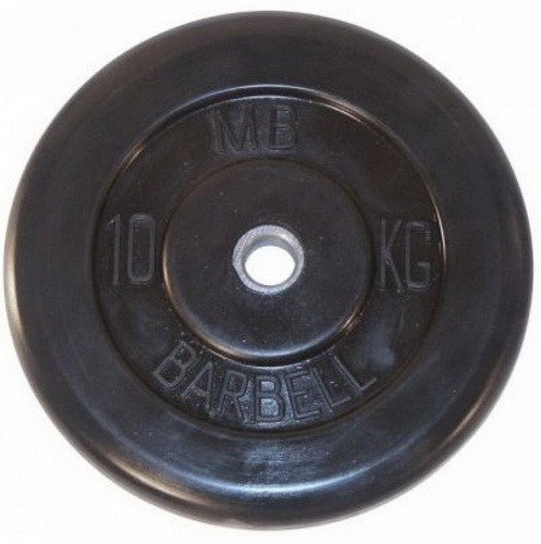 Диск обрезиненный 50 мм черный 10 кг MB Barbell