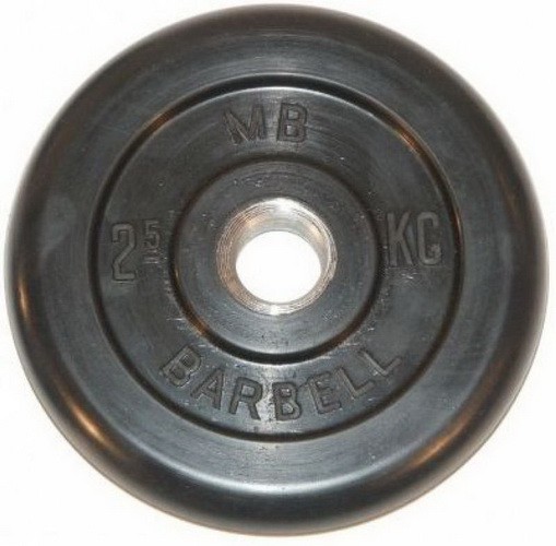 Диск обрезиненный 50 мм черный 2,5 кг MB Barbell