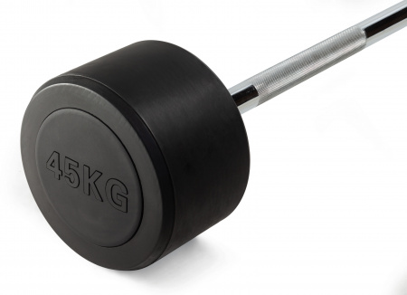 Штанга неразборная обрезиненная 45 кг. Прямой гриф. VictoryFit VF-DX4450