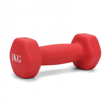 Гантель неразборная гексагональная неопрен  1 кг (красная) VictoryFit VF-DHN010-R