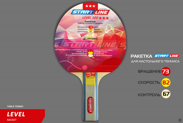 Теннисная ракетка Start line Level 300 New (прямая) 12403