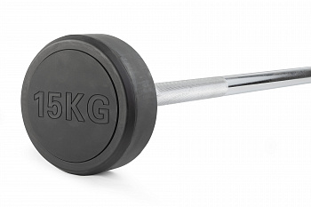 Штанга неразборная обрезиненная 15 кг. Прямой гриф. VictoryFit VF-DX4150