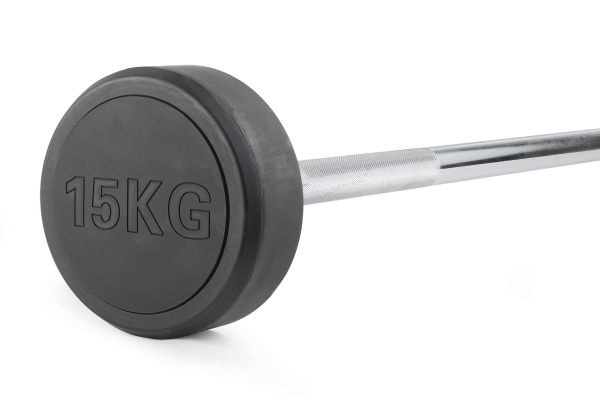 Штанга неразборная обрезиненная 15 кг. Прямой гриф. VictoryFit VF-DX4150