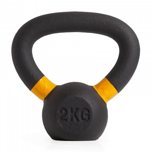 Гиря чугунная с цветным кольцом 2 кг (модель: К-3) VictoryFit VF-KCR020