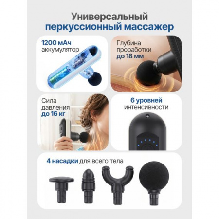                 Перкуссионный массажер для тела, шеи и спины DFC VM-SQ-K8