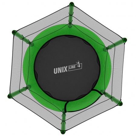 Батут UNIX Line для детей Kids 4.6 ft (140 см) зеленый