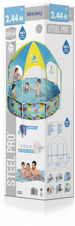Каркасный бассейн Bestway Steel Pro Splash-in-Shade 56432 (244x51)