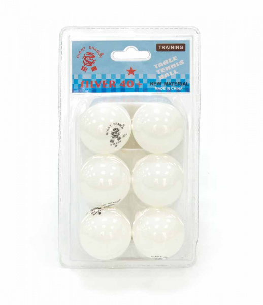 Мячи Dragon Training Silver 1* New (6 шт, бел.) в блистере