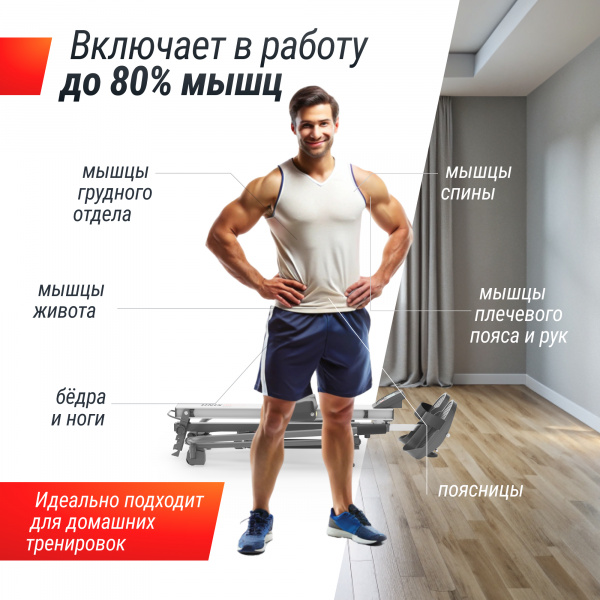Гребной тренажер UNIX Fit гидравлический 320G