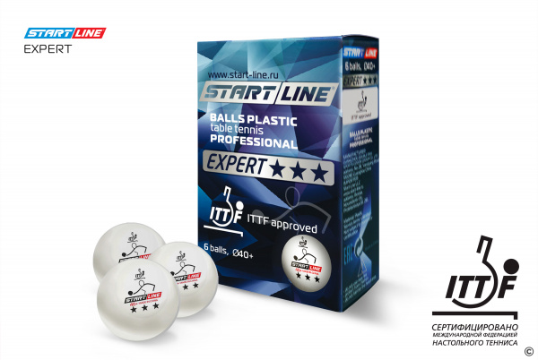 Мячи Start line EXPERT V40+ 3* (ITTF) (6 шт)