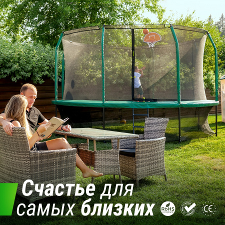 Батут UNIX Line Премиальный с играми / Supreme Game 12 ft (366 см) синий