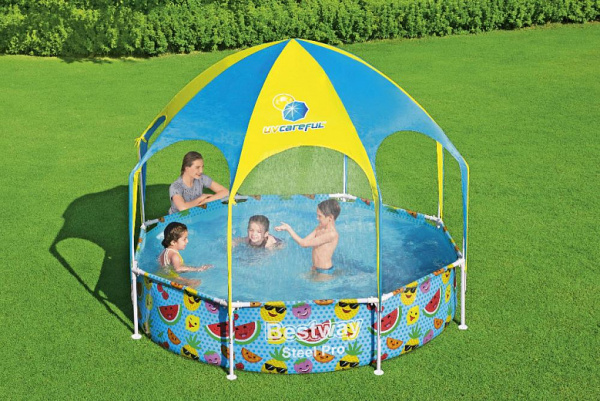 Каркасный бассейн Bestway Steel Pro Splash-in-Shade 56432 (244x51)